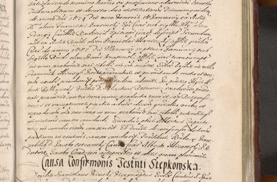 Zdjęcie nr 1207 dla obiektu archiwalnego: Acta actorum causarum sententiarum tam diffinitiuarum quam interloquutorisrum decretorum obligationum quietationum procuratorum constitutionum etc. etc. coram Reverendo Domino Paulo Dembski Dei et Apostolice Sedis Gratia Episcopalo Dicensis Suffraganeo Canonico Vicario in Spiritualibus et Officiali Generali Cracoviensis ad Annum Domini Millesimum Sexcentesimum Undecimum cuius indictio octava pontificatus Sanctissimi Domini Nostri Domini Pauli Divina Providentia Papae Vti foeliciter continuantur