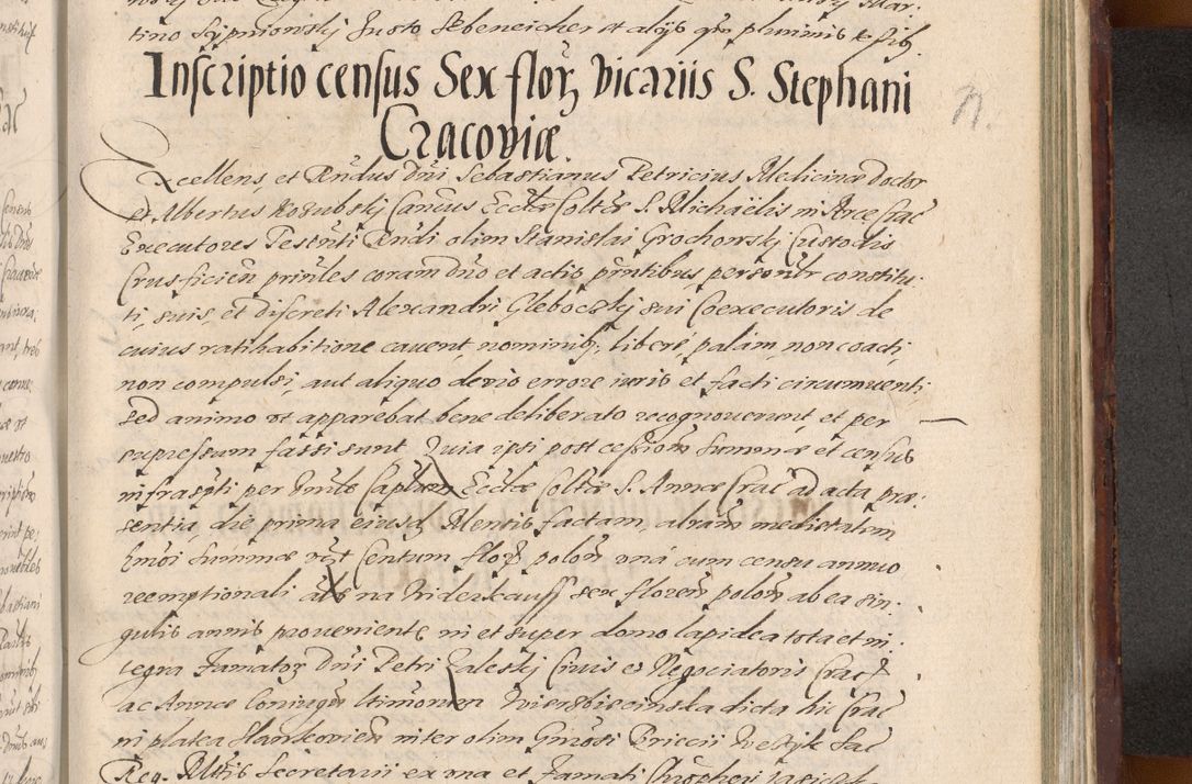 Zdjęcie nr 1203 dla obiektu archiwalnego: Acta actorum causarum sententiarum tam diffinitiuarum quam interloquutorisrum decretorum obligationum quietationum procuratorum constitutionum etc. etc. coram Reverendo Domino Paulo Dembski Dei et Apostolice Sedis Gratia Episcopalo Dicensis Suffraganeo Canonico Vicario in Spiritualibus et Officiali Generali Cracoviensis ad Annum Domini Millesimum Sexcentesimum Undecimum cuius indictio octava pontificatus Sanctissimi Domini Nostri Domini Pauli Divina Providentia Papae Vti foeliciter continuantur