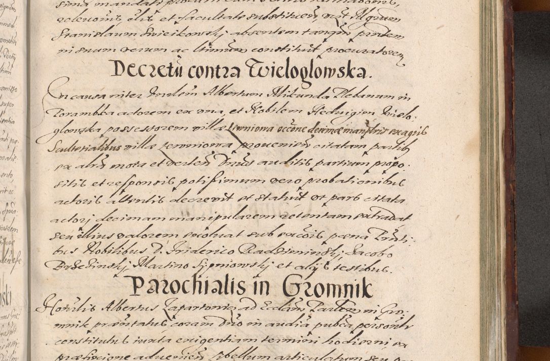 Zdjęcie nr 1195 dla obiektu archiwalnego: Acta actorum causarum sententiarum tam diffinitiuarum quam interloquutorisrum decretorum obligationum quietationum procuratorum constitutionum etc. etc. coram Reverendo Domino Paulo Dembski Dei et Apostolice Sedis Gratia Episcopalo Dicensis Suffraganeo Canonico Vicario in Spiritualibus et Officiali Generali Cracoviensis ad Annum Domini Millesimum Sexcentesimum Undecimum cuius indictio octava pontificatus Sanctissimi Domini Nostri Domini Pauli Divina Providentia Papae Vti foeliciter continuantur