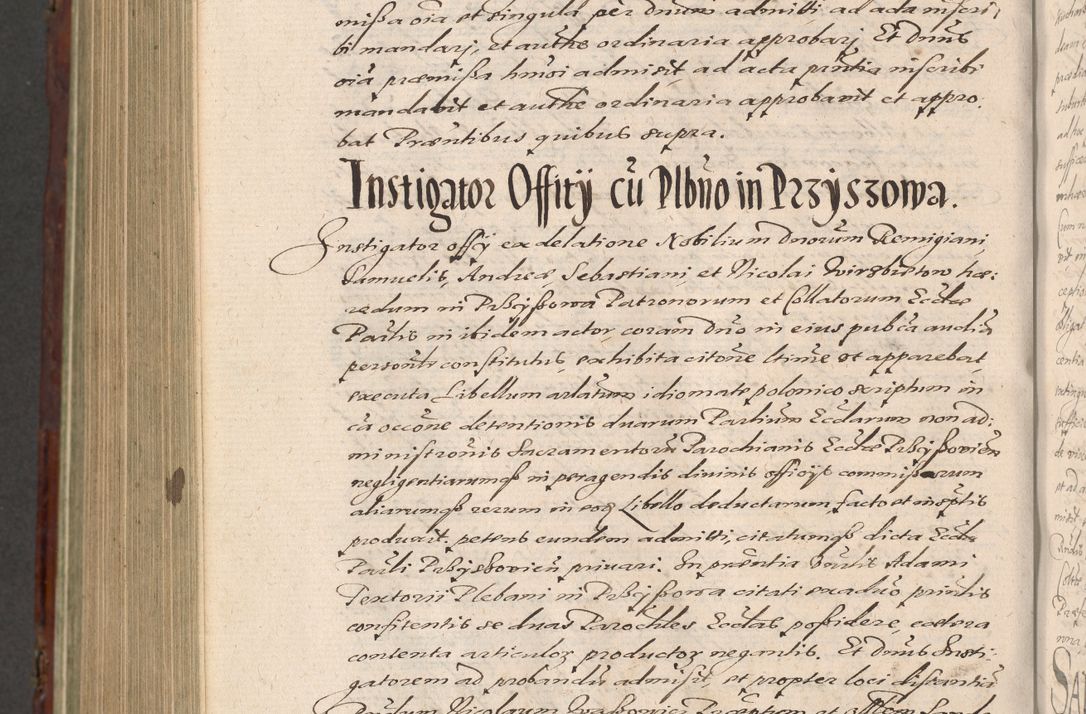 Zdjęcie nr 1190 dla obiektu archiwalnego: Acta actorum causarum sententiarum tam diffinitiuarum quam interloquutorisrum decretorum obligationum quietationum procuratorum constitutionum etc. etc. coram Reverendo Domino Paulo Dembski Dei et Apostolice Sedis Gratia Episcopalo Dicensis Suffraganeo Canonico Vicario in Spiritualibus et Officiali Generali Cracoviensis ad Annum Domini Millesimum Sexcentesimum Undecimum cuius indictio octava pontificatus Sanctissimi Domini Nostri Domini Pauli Divina Providentia Papae Vti foeliciter continuantur