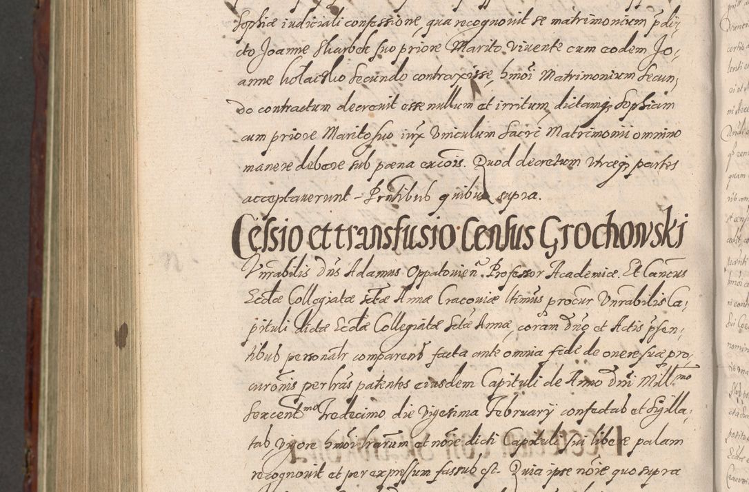 Zdjęcie nr 1188 dla obiektu archiwalnego: Acta actorum causarum sententiarum tam diffinitiuarum quam interloquutorisrum decretorum obligationum quietationum procuratorum constitutionum etc. etc. coram Reverendo Domino Paulo Dembski Dei et Apostolice Sedis Gratia Episcopalo Dicensis Suffraganeo Canonico Vicario in Spiritualibus et Officiali Generali Cracoviensis ad Annum Domini Millesimum Sexcentesimum Undecimum cuius indictio octava pontificatus Sanctissimi Domini Nostri Domini Pauli Divina Providentia Papae Vti foeliciter continuantur