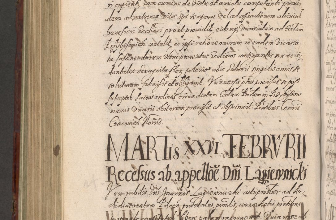 Zdjęcie nr 1172 dla obiektu archiwalnego: Acta actorum causarum sententiarum tam diffinitiuarum quam interloquutorisrum decretorum obligationum quietationum procuratorum constitutionum etc. etc. coram Reverendo Domino Paulo Dembski Dei et Apostolice Sedis Gratia Episcopalo Dicensis Suffraganeo Canonico Vicario in Spiritualibus et Officiali Generali Cracoviensis ad Annum Domini Millesimum Sexcentesimum Undecimum cuius indictio octava pontificatus Sanctissimi Domini Nostri Domini Pauli Divina Providentia Papae Vti foeliciter continuantur