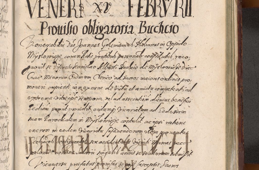 Zdjęcie nr 1167 dla obiektu archiwalnego: Acta actorum causarum sententiarum tam diffinitiuarum quam interloquutorisrum decretorum obligationum quietationum procuratorum constitutionum etc. etc. coram Reverendo Domino Paulo Dembski Dei et Apostolice Sedis Gratia Episcopalo Dicensis Suffraganeo Canonico Vicario in Spiritualibus et Officiali Generali Cracoviensis ad Annum Domini Millesimum Sexcentesimum Undecimum cuius indictio octava pontificatus Sanctissimi Domini Nostri Domini Pauli Divina Providentia Papae Vti foeliciter continuantur