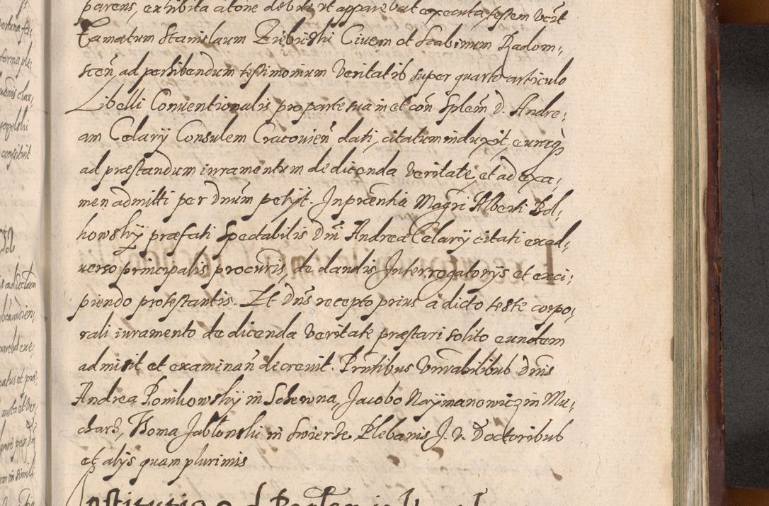 Zdjęcie nr 1153 dla obiektu archiwalnego: Acta actorum causarum sententiarum tam diffinitiuarum quam interloquutorisrum decretorum obligationum quietationum procuratorum constitutionum etc. etc. coram Reverendo Domino Paulo Dembski Dei et Apostolice Sedis Gratia Episcopalo Dicensis Suffraganeo Canonico Vicario in Spiritualibus et Officiali Generali Cracoviensis ad Annum Domini Millesimum Sexcentesimum Undecimum cuius indictio octava pontificatus Sanctissimi Domini Nostri Domini Pauli Divina Providentia Papae Vti foeliciter continuantur