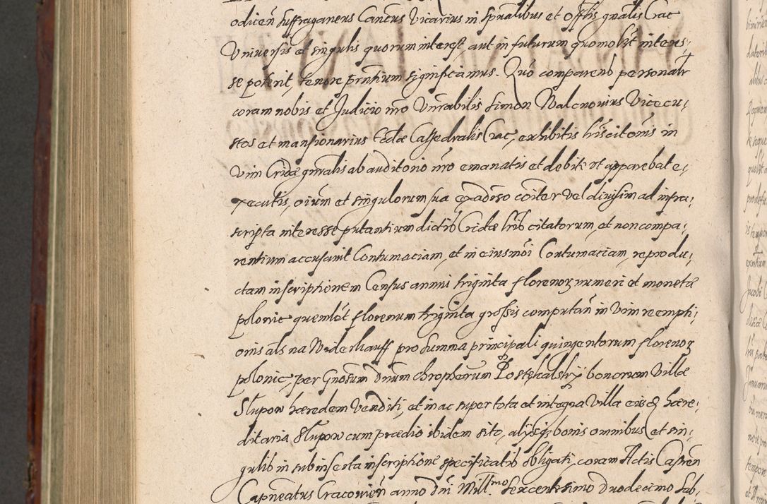 Zdjęcie nr 1104 dla obiektu archiwalnego: Acta actorum causarum sententiarum tam diffinitiuarum quam interloquutorisrum decretorum obligationum quietationum procuratorum constitutionum etc. etc. coram Reverendo Domino Paulo Dembski Dei et Apostolice Sedis Gratia Episcopalo Dicensis Suffraganeo Canonico Vicario in Spiritualibus et Officiali Generali Cracoviensis ad Annum Domini Millesimum Sexcentesimum Undecimum cuius indictio octava pontificatus Sanctissimi Domini Nostri Domini Pauli Divina Providentia Papae Vti foeliciter continuantur