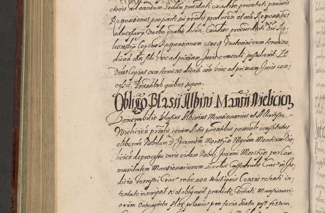 Zdjęcie nr 1100 dla obiektu archiwalnego: Acta actorum causarum sententiarum tam diffinitiuarum quam interloquutorisrum decretorum obligationum quietationum procuratorum constitutionum etc. etc. coram Reverendo Domino Paulo Dembski Dei et Apostolice Sedis Gratia Episcopalo Dicensis Suffraganeo Canonico Vicario in Spiritualibus et Officiali Generali Cracoviensis ad Annum Domini Millesimum Sexcentesimum Undecimum cuius indictio octava pontificatus Sanctissimi Domini Nostri Domini Pauli Divina Providentia Papae Vti foeliciter continuantur