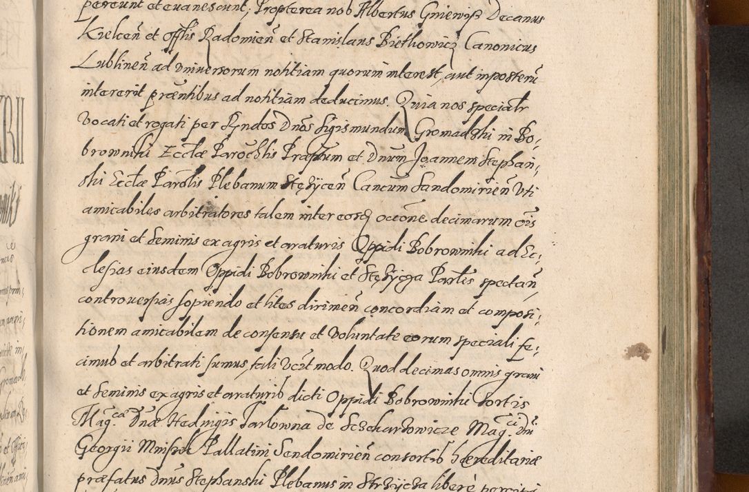 Zdjęcie nr 1079 dla obiektu archiwalnego: Acta actorum causarum sententiarum tam diffinitiuarum quam interloquutorisrum decretorum obligationum quietationum procuratorum constitutionum etc. etc. coram Reverendo Domino Paulo Dembski Dei et Apostolice Sedis Gratia Episcopalo Dicensis Suffraganeo Canonico Vicario in Spiritualibus et Officiali Generali Cracoviensis ad Annum Domini Millesimum Sexcentesimum Undecimum cuius indictio octava pontificatus Sanctissimi Domini Nostri Domini Pauli Divina Providentia Papae Vti foeliciter continuantur