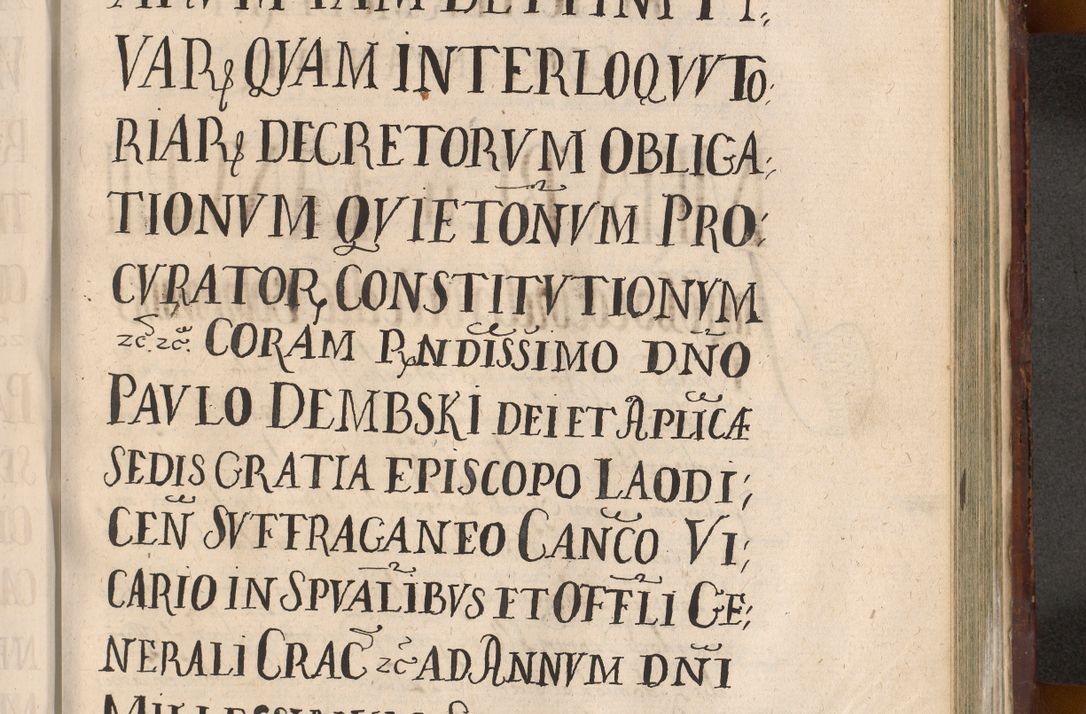 Zdjęcie nr 1077 dla obiektu archiwalnego: Acta actorum causarum sententiarum tam diffinitiuarum quam interloquutorisrum decretorum obligationum quietationum procuratorum constitutionum etc. etc. coram Reverendo Domino Paulo Dembski Dei et Apostolice Sedis Gratia Episcopalo Dicensis Suffraganeo Canonico Vicario in Spiritualibus et Officiali Generali Cracoviensis ad Annum Domini Millesimum Sexcentesimum Undecimum cuius indictio octava pontificatus Sanctissimi Domini Nostri Domini Pauli Divina Providentia Papae Vti foeliciter continuantur