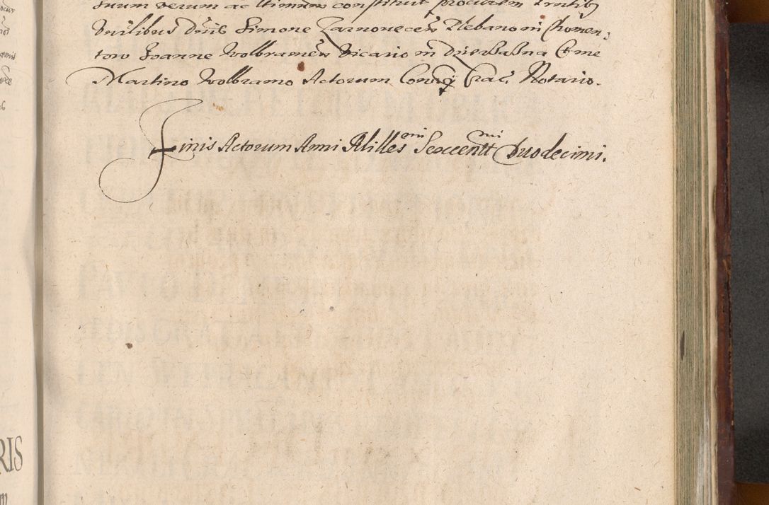 Zdjęcie nr 1075 dla obiektu archiwalnego: Acta actorum causarum sententiarum tam diffinitiuarum quam interloquutorisrum decretorum obligationum quietationum procuratorum constitutionum etc. etc. coram Reverendo Domino Paulo Dembski Dei et Apostolice Sedis Gratia Episcopalo Dicensis Suffraganeo Canonico Vicario in Spiritualibus et Officiali Generali Cracoviensis ad Annum Domini Millesimum Sexcentesimum Undecimum cuius indictio octava pontificatus Sanctissimi Domini Nostri Domini Pauli Divina Providentia Papae Vti foeliciter continuantur