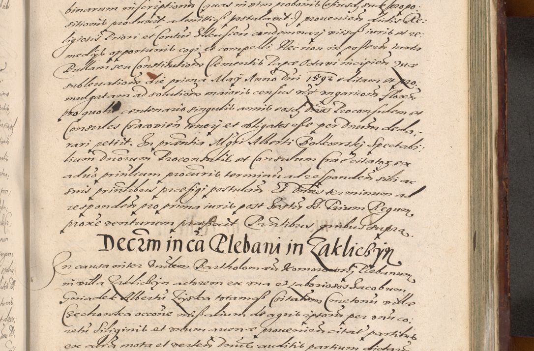 Zdjęcie nr 1071 dla obiektu archiwalnego: Acta actorum causarum sententiarum tam diffinitiuarum quam interloquutorisrum decretorum obligationum quietationum procuratorum constitutionum etc. etc. coram Reverendo Domino Paulo Dembski Dei et Apostolice Sedis Gratia Episcopalo Dicensis Suffraganeo Canonico Vicario in Spiritualibus et Officiali Generali Cracoviensis ad Annum Domini Millesimum Sexcentesimum Undecimum cuius indictio octava pontificatus Sanctissimi Domini Nostri Domini Pauli Divina Providentia Papae Vti foeliciter continuantur
