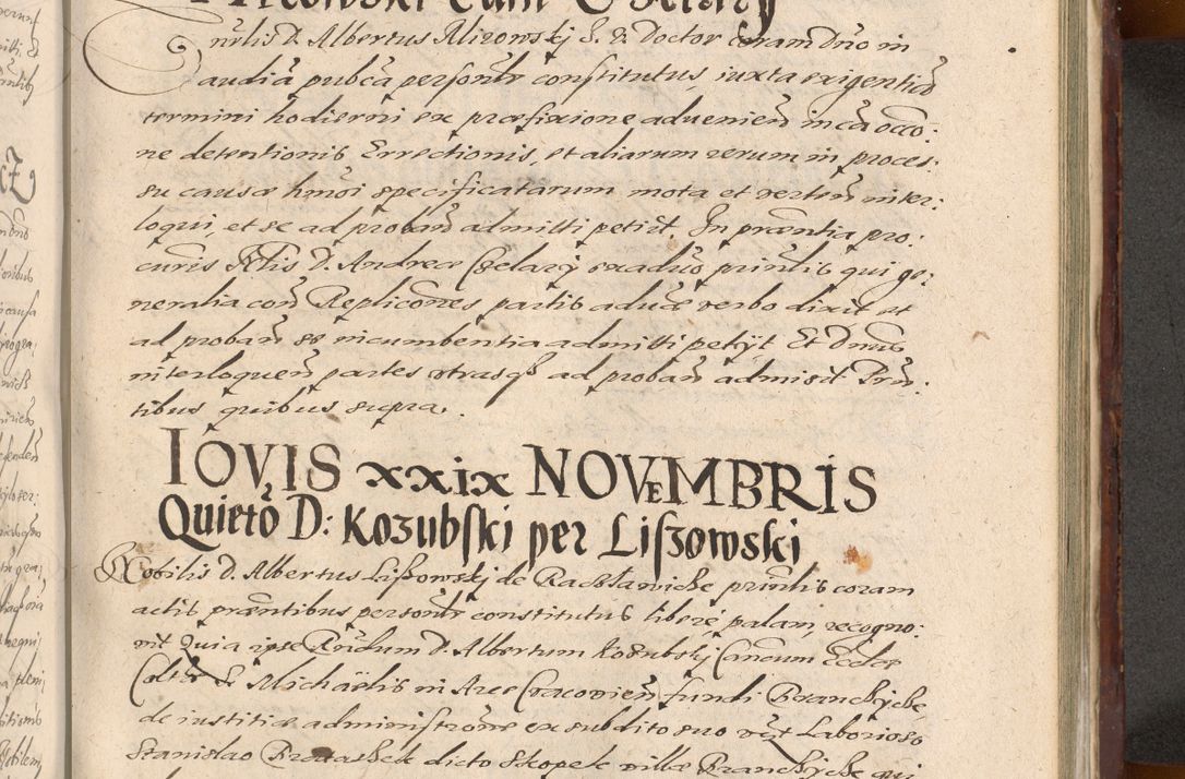 Zdjęcie nr 1045 dla obiektu archiwalnego: Acta actorum causarum sententiarum tam diffinitiuarum quam interloquutorisrum decretorum obligationum quietationum procuratorum constitutionum etc. etc. coram Reverendo Domino Paulo Dembski Dei et Apostolice Sedis Gratia Episcopalo Dicensis Suffraganeo Canonico Vicario in Spiritualibus et Officiali Generali Cracoviensis ad Annum Domini Millesimum Sexcentesimum Undecimum cuius indictio octava pontificatus Sanctissimi Domini Nostri Domini Pauli Divina Providentia Papae Vti foeliciter continuantur
