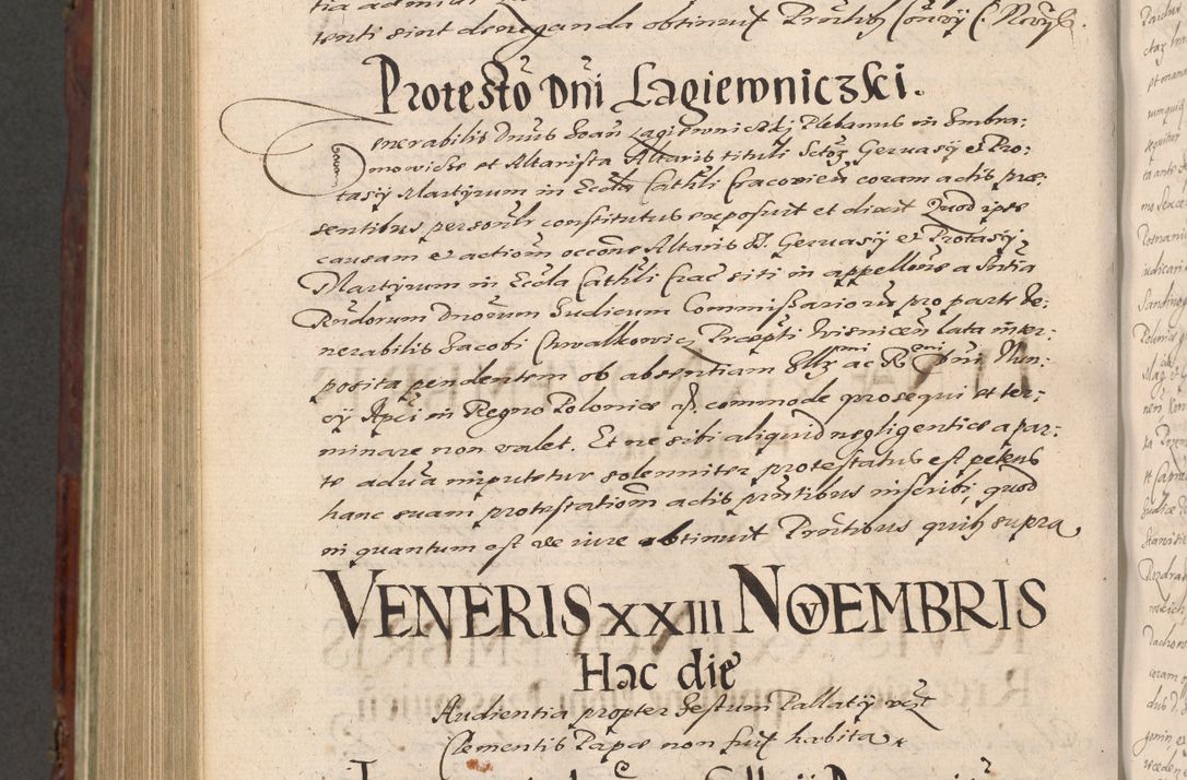 Zdjęcie nr 1028 dla obiektu archiwalnego: Acta actorum causarum sententiarum tam diffinitiuarum quam interloquutorisrum decretorum obligationum quietationum procuratorum constitutionum etc. etc. coram Reverendo Domino Paulo Dembski Dei et Apostolice Sedis Gratia Episcopalo Dicensis Suffraganeo Canonico Vicario in Spiritualibus et Officiali Generali Cracoviensis ad Annum Domini Millesimum Sexcentesimum Undecimum cuius indictio octava pontificatus Sanctissimi Domini Nostri Domini Pauli Divina Providentia Papae Vti foeliciter continuantur