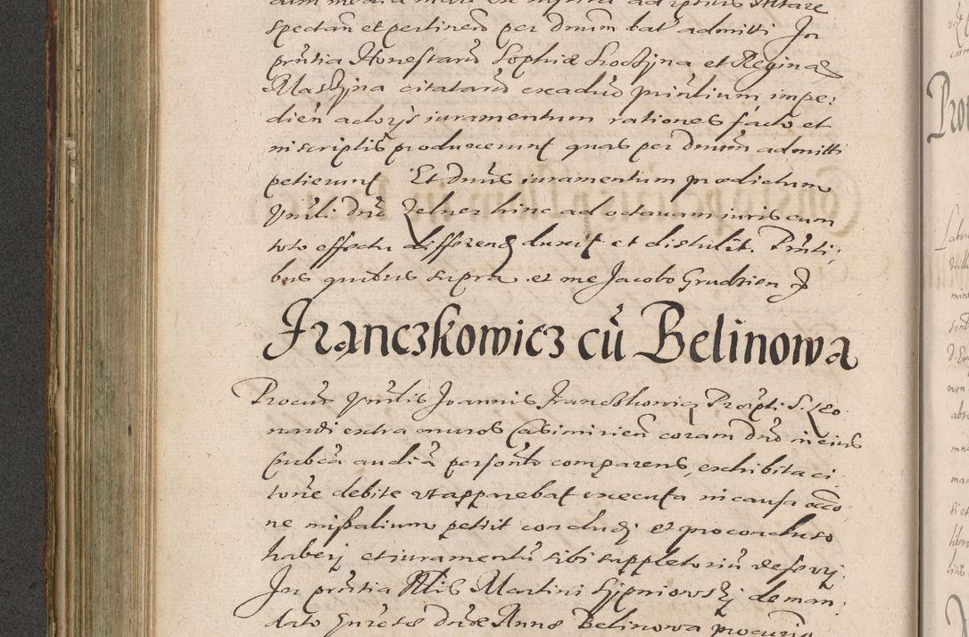 Zdjęcie nr 404 dla obiektu archiwalnego: Illustrissimo et Reverendissimo in Christo Patre Domino Domino Petro Tylicki Dei et Apostolice Sedis Gratia Episcopo Cracoviensis Duce Severiensis Acta actorum causarum sententiarum tam interloquutoriarum quam definitivarum decretorum obligationum, quietationum, recognitionum, constitutionum procuratorum etc. etc. coram Admodum Reverendo Domino Thoma Oborski I. V. Doctore Canonico Vicario in Spiritualibus et Officiali generali Cracoviensis in anno Domini Millesimo Sexcentessimo Decimoquarto Cuius Indictio duodecima Pontificus SS. D. N. D. Pauli Divina providentia Papae quinti Anno decimo foeliciter incipiunt