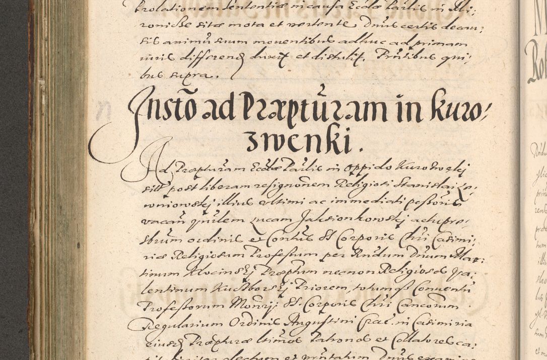 Zdjęcie nr 372 dla obiektu archiwalnego: Illustrissimo et Reverendissimo in Christo Patre Domino Domino Petro Tylicki Dei et Apostolice Sedis Gratia Episcopo Cracoviensis Duce Severiensis Acta actorum causarum sententiarum tam interloquutoriarum quam definitivarum decretorum obligationum, quietationum, recognitionum, constitutionum procuratorum etc. etc. coram Admodum Reverendo Domino Thoma Oborski I. V. Doctore Canonico Vicario in Spiritualibus et Officiali generali Cracoviensis in anno Domini Millesimo Sexcentessimo Decimoquarto Cuius Indictio duodecima Pontificus SS. D. N. D. Pauli Divina providentia Papae quinti Anno decimo foeliciter incipiunt