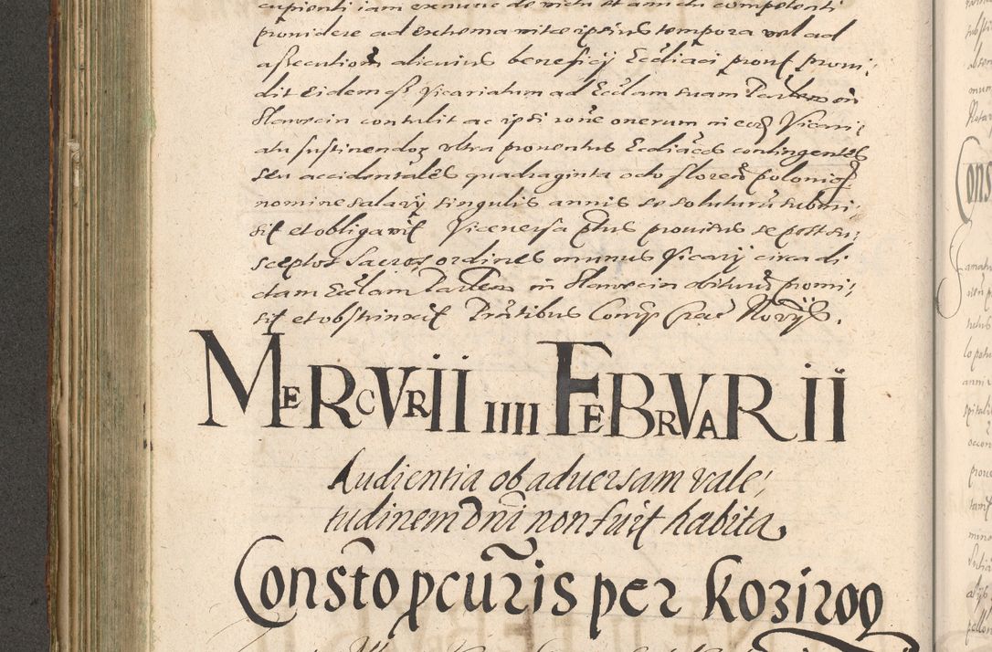 Zdjęcie nr 338 dla obiektu archiwalnego: Illustrissimo et Reverendissimo in Christo Patre Domino Domino Petro Tylicki Dei et Apostolice Sedis Gratia Episcopo Cracoviensis Duce Severiensis Acta actorum causarum sententiarum tam interloquutoriarum quam definitivarum decretorum obligationum, quietationum, recognitionum, constitutionum procuratorum etc. etc. coram Admodum Reverendo Domino Thoma Oborski I. V. Doctore Canonico Vicario in Spiritualibus et Officiali generali Cracoviensis in anno Domini Millesimo Sexcentessimo Decimoquarto Cuius Indictio duodecima Pontificus SS. D. N. D. Pauli Divina providentia Papae quinti Anno decimo foeliciter incipiunt