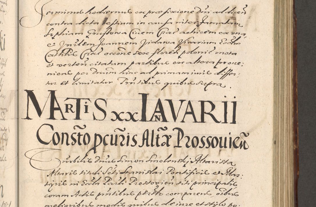 Zdjęcie nr 319 dla obiektu archiwalnego: Illustrissimo et Reverendissimo in Christo Patre Domino Domino Petro Tylicki Dei et Apostolice Sedis Gratia Episcopo Cracoviensis Duce Severiensis Acta actorum causarum sententiarum tam interloquutoriarum quam definitivarum decretorum obligationum, quietationum, recognitionum, constitutionum procuratorum etc. etc. coram Admodum Reverendo Domino Thoma Oborski I. V. Doctore Canonico Vicario in Spiritualibus et Officiali generali Cracoviensis in anno Domini Millesimo Sexcentessimo Decimoquarto Cuius Indictio duodecima Pontificus SS. D. N. D. Pauli Divina providentia Papae quinti Anno decimo foeliciter incipiunt