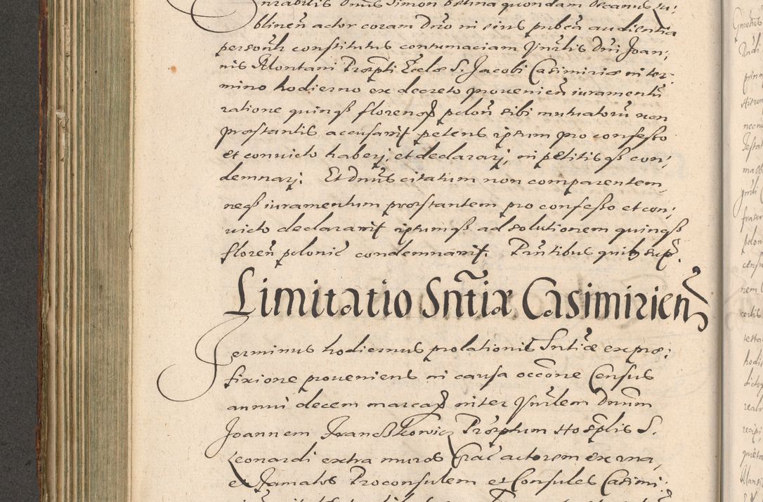 Zdjęcie nr 286 dla obiektu archiwalnego: Illustrissimo et Reverendissimo in Christo Patre Domino Domino Petro Tylicki Dei et Apostolice Sedis Gratia Episcopo Cracoviensis Duce Severiensis Acta actorum causarum sententiarum tam interloquutoriarum quam definitivarum decretorum obligationum, quietationum, recognitionum, constitutionum procuratorum etc. etc. coram Admodum Reverendo Domino Thoma Oborski I. V. Doctore Canonico Vicario in Spiritualibus et Officiali generali Cracoviensis in anno Domini Millesimo Sexcentessimo Decimoquarto Cuius Indictio duodecima Pontificus SS. D. N. D. Pauli Divina providentia Papae quinti Anno decimo foeliciter incipiunt
