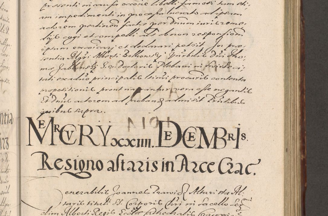 Zdjęcie nr 275 dla obiektu archiwalnego: Illustrissimo et Reverendissimo in Christo Patre Domino Domino Petro Tylicki Dei et Apostolice Sedis Gratia Episcopo Cracoviensis Duce Severiensis Acta actorum causarum sententiarum tam interloquutoriarum quam definitivarum decretorum obligationum, quietationum, recognitionum, constitutionum procuratorum etc. etc. coram Admodum Reverendo Domino Thoma Oborski I. V. Doctore Canonico Vicario in Spiritualibus et Officiali generali Cracoviensis in anno Domini Millesimo Sexcentessimo Decimoquarto Cuius Indictio duodecima Pontificus SS. D. N. D. Pauli Divina providentia Papae quinti Anno decimo foeliciter incipiunt
