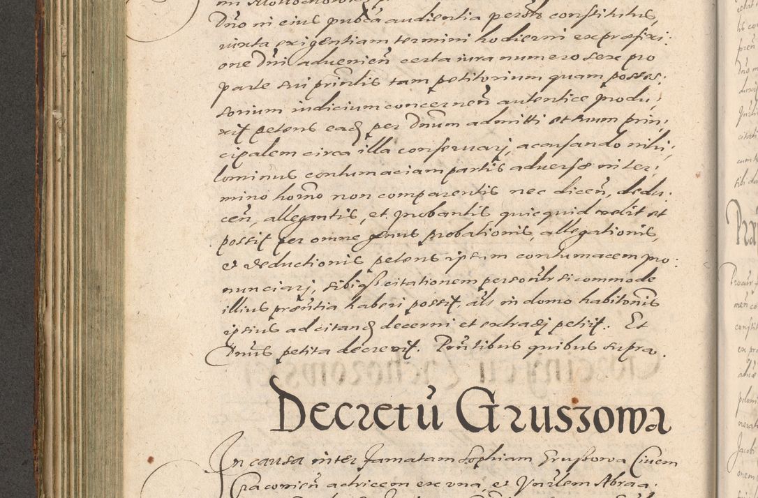 Zdjęcie nr 270 dla obiektu archiwalnego: Illustrissimo et Reverendissimo in Christo Patre Domino Domino Petro Tylicki Dei et Apostolice Sedis Gratia Episcopo Cracoviensis Duce Severiensis Acta actorum causarum sententiarum tam interloquutoriarum quam definitivarum decretorum obligationum, quietationum, recognitionum, constitutionum procuratorum etc. etc. coram Admodum Reverendo Domino Thoma Oborski I. V. Doctore Canonico Vicario in Spiritualibus et Officiali generali Cracoviensis in anno Domini Millesimo Sexcentessimo Decimoquarto Cuius Indictio duodecima Pontificus SS. D. N. D. Pauli Divina providentia Papae quinti Anno decimo foeliciter incipiunt