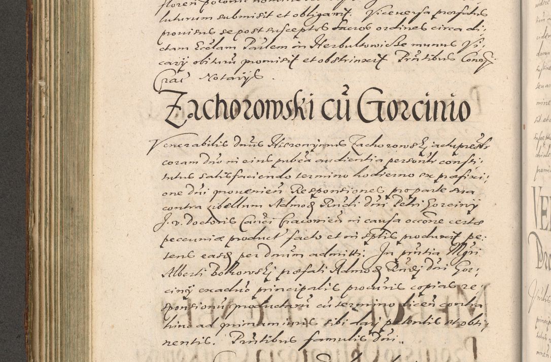 Zdjęcie nr 266 dla obiektu archiwalnego: Illustrissimo et Reverendissimo in Christo Patre Domino Domino Petro Tylicki Dei et Apostolice Sedis Gratia Episcopo Cracoviensis Duce Severiensis Acta actorum causarum sententiarum tam interloquutoriarum quam definitivarum decretorum obligationum, quietationum, recognitionum, constitutionum procuratorum etc. etc. coram Admodum Reverendo Domino Thoma Oborski I. V. Doctore Canonico Vicario in Spiritualibus et Officiali generali Cracoviensis in anno Domini Millesimo Sexcentessimo Decimoquarto Cuius Indictio duodecima Pontificus SS. D. N. D. Pauli Divina providentia Papae quinti Anno decimo foeliciter incipiunt