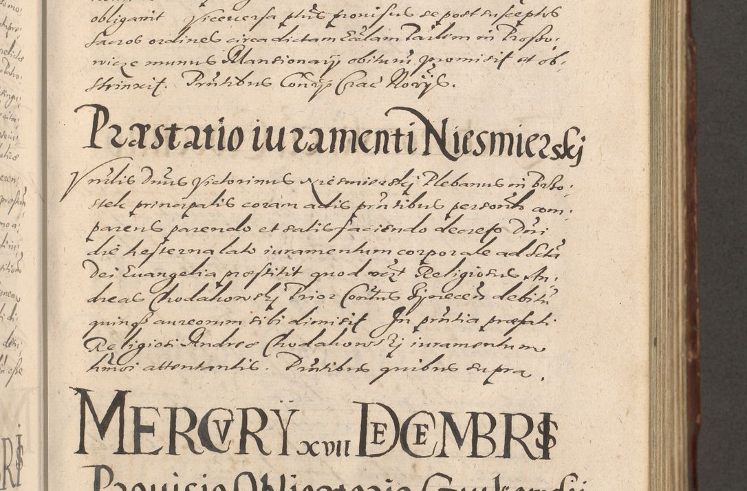 Zdjęcie nr 265 dla obiektu archiwalnego: Illustrissimo et Reverendissimo in Christo Patre Domino Domino Petro Tylicki Dei et Apostolice Sedis Gratia Episcopo Cracoviensis Duce Severiensis Acta actorum causarum sententiarum tam interloquutoriarum quam definitivarum decretorum obligationum, quietationum, recognitionum, constitutionum procuratorum etc. etc. coram Admodum Reverendo Domino Thoma Oborski I. V. Doctore Canonico Vicario in Spiritualibus et Officiali generali Cracoviensis in anno Domini Millesimo Sexcentessimo Decimoquarto Cuius Indictio duodecima Pontificus SS. D. N. D. Pauli Divina providentia Papae quinti Anno decimo foeliciter incipiunt
