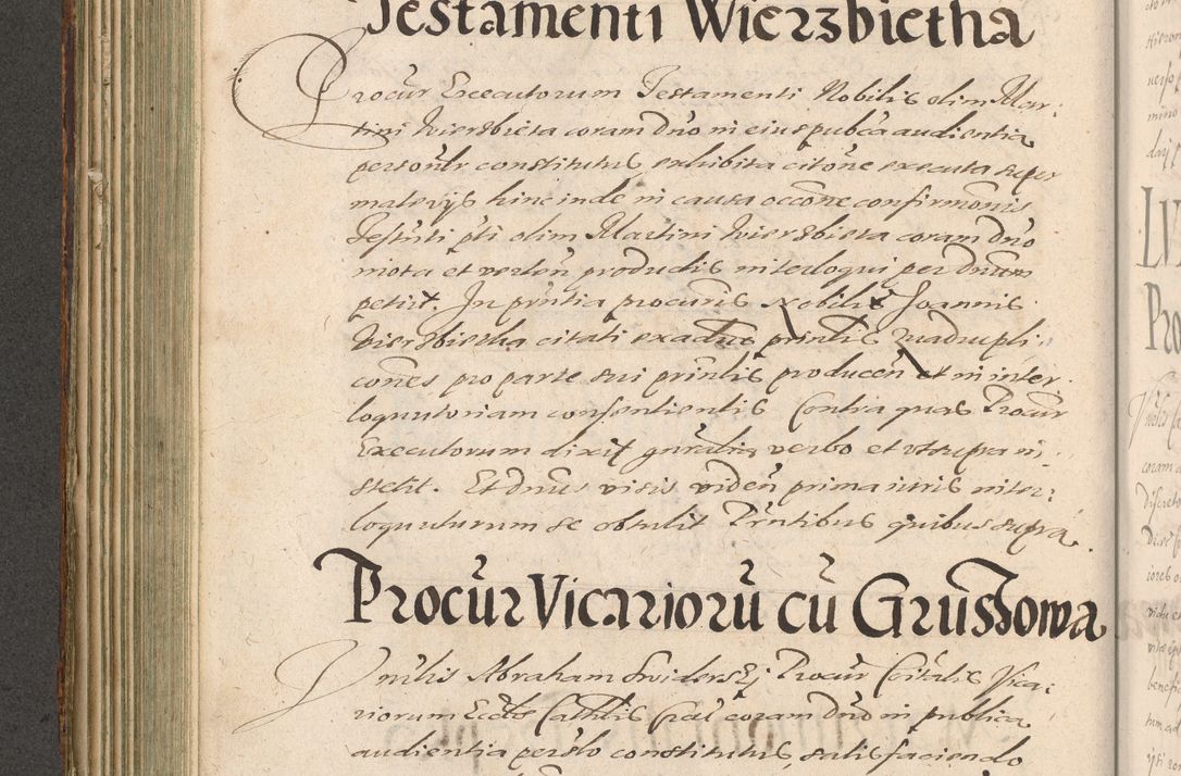 Zdjęcie nr 252 dla obiektu archiwalnego: Illustrissimo et Reverendissimo in Christo Patre Domino Domino Petro Tylicki Dei et Apostolice Sedis Gratia Episcopo Cracoviensis Duce Severiensis Acta actorum causarum sententiarum tam interloquutoriarum quam definitivarum decretorum obligationum, quietationum, recognitionum, constitutionum procuratorum etc. etc. coram Admodum Reverendo Domino Thoma Oborski I. V. Doctore Canonico Vicario in Spiritualibus et Officiali generali Cracoviensis in anno Domini Millesimo Sexcentessimo Decimoquarto Cuius Indictio duodecima Pontificus SS. D. N. D. Pauli Divina providentia Papae quinti Anno decimo foeliciter incipiunt
