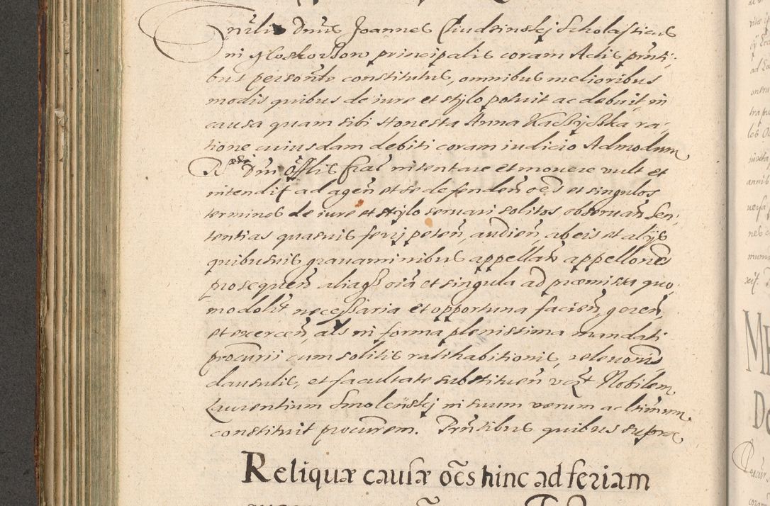 Zdjęcie nr 236 dla obiektu archiwalnego: Illustrissimo et Reverendissimo in Christo Patre Domino Domino Petro Tylicki Dei et Apostolice Sedis Gratia Episcopo Cracoviensis Duce Severiensis Acta actorum causarum sententiarum tam interloquutoriarum quam definitivarum decretorum obligationum, quietationum, recognitionum, constitutionum procuratorum etc. etc. coram Admodum Reverendo Domino Thoma Oborski I. V. Doctore Canonico Vicario in Spiritualibus et Officiali generali Cracoviensis in anno Domini Millesimo Sexcentessimo Decimoquarto Cuius Indictio duodecima Pontificus SS. D. N. D. Pauli Divina providentia Papae quinti Anno decimo foeliciter incipiunt