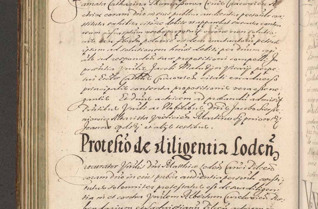 Zdjęcie nr 204 dla obiektu archiwalnego: Illustrissimo et Reverendissimo in Christo Patre Domino Domino Petro Tylicki Dei et Apostolice Sedis Gratia Episcopo Cracoviensis Duce Severiensis Acta actorum causarum sententiarum tam interloquutoriarum quam definitivarum decretorum obligationum, quietationum, recognitionum, constitutionum procuratorum etc. etc. coram Admodum Reverendo Domino Thoma Oborski I. V. Doctore Canonico Vicario in Spiritualibus et Officiali generali Cracoviensis in anno Domini Millesimo Sexcentessimo Decimoquarto Cuius Indictio duodecima Pontificus SS. D. N. D. Pauli Divina providentia Papae quinti Anno decimo foeliciter incipiunt