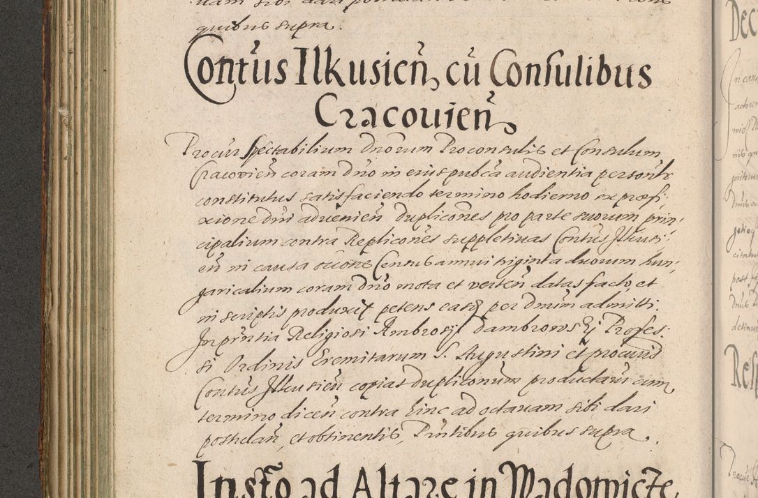 Zdjęcie nr 198 dla obiektu archiwalnego: Illustrissimo et Reverendissimo in Christo Patre Domino Domino Petro Tylicki Dei et Apostolice Sedis Gratia Episcopo Cracoviensis Duce Severiensis Acta actorum causarum sententiarum tam interloquutoriarum quam definitivarum decretorum obligationum, quietationum, recognitionum, constitutionum procuratorum etc. etc. coram Admodum Reverendo Domino Thoma Oborski I. V. Doctore Canonico Vicario in Spiritualibus et Officiali generali Cracoviensis in anno Domini Millesimo Sexcentessimo Decimoquarto Cuius Indictio duodecima Pontificus SS. D. N. D. Pauli Divina providentia Papae quinti Anno decimo foeliciter incipiunt