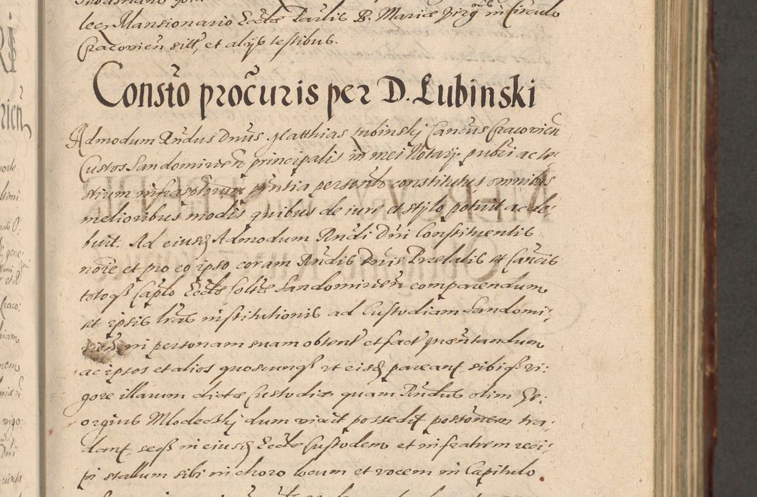 Zdjęcie nr 121 dla obiektu archiwalnego: Illustrissimo et Reverendissimo in Christo Patre Domino Domino Petro Tylicki Dei et Apostolice Sedis Gratia Episcopo Cracoviensis Duce Severiensis Acta actorum causarum sententiarum tam interloquutoriarum quam definitivarum decretorum obligationum, quietationum, recognitionum, constitutionum procuratorum etc. etc. coram Admodum Reverendo Domino Thoma Oborski I. V. Doctore Canonico Vicario in Spiritualibus et Officiali generali Cracoviensis in anno Domini Millesimo Sexcentessimo Decimoquarto Cuius Indictio duodecima Pontificus SS. D. N. D. Pauli Divina providentia Papae quinti Anno decimo foeliciter incipiunt