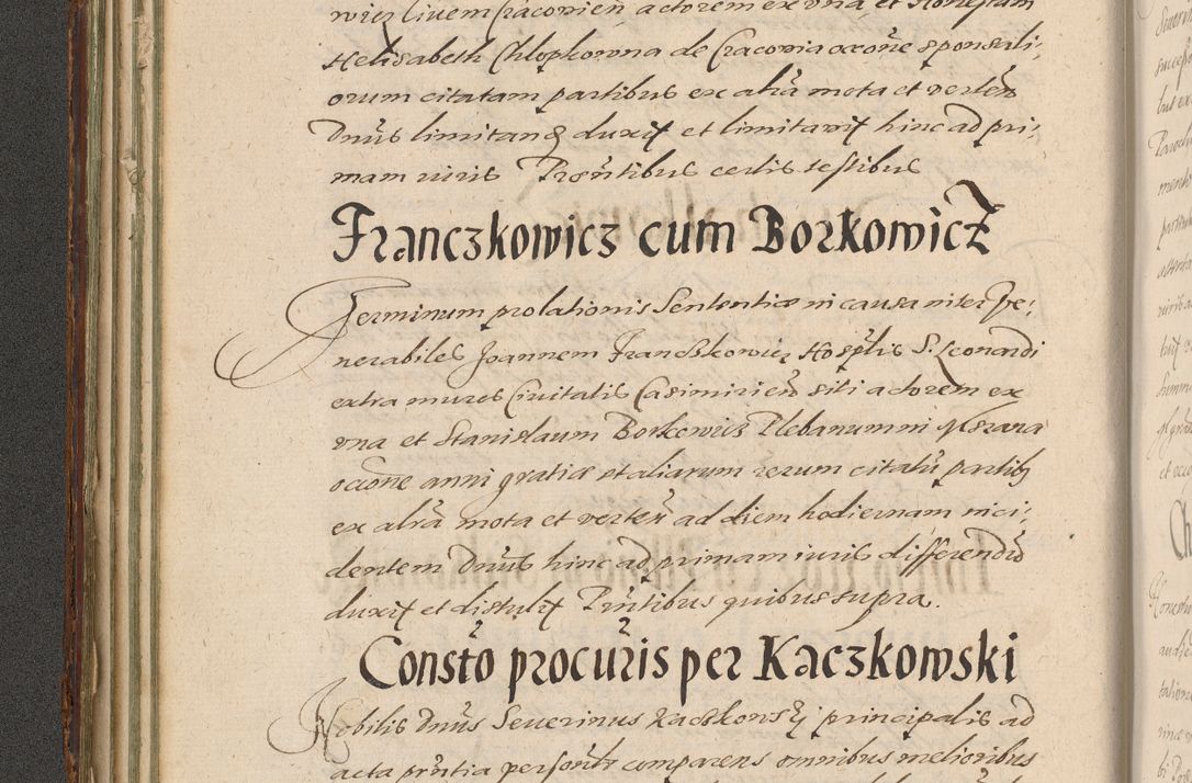 Zdjęcie nr 116 dla obiektu archiwalnego: Illustrissimo et Reverendissimo in Christo Patre Domino Domino Petro Tylicki Dei et Apostolice Sedis Gratia Episcopo Cracoviensis Duce Severiensis Acta actorum causarum sententiarum tam interloquutoriarum quam definitivarum decretorum obligationum, quietationum, recognitionum, constitutionum procuratorum etc. etc. coram Admodum Reverendo Domino Thoma Oborski I. V. Doctore Canonico Vicario in Spiritualibus et Officiali generali Cracoviensis in anno Domini Millesimo Sexcentessimo Decimoquarto Cuius Indictio duodecima Pontificus SS. D. N. D. Pauli Divina providentia Papae quinti Anno decimo foeliciter incipiunt