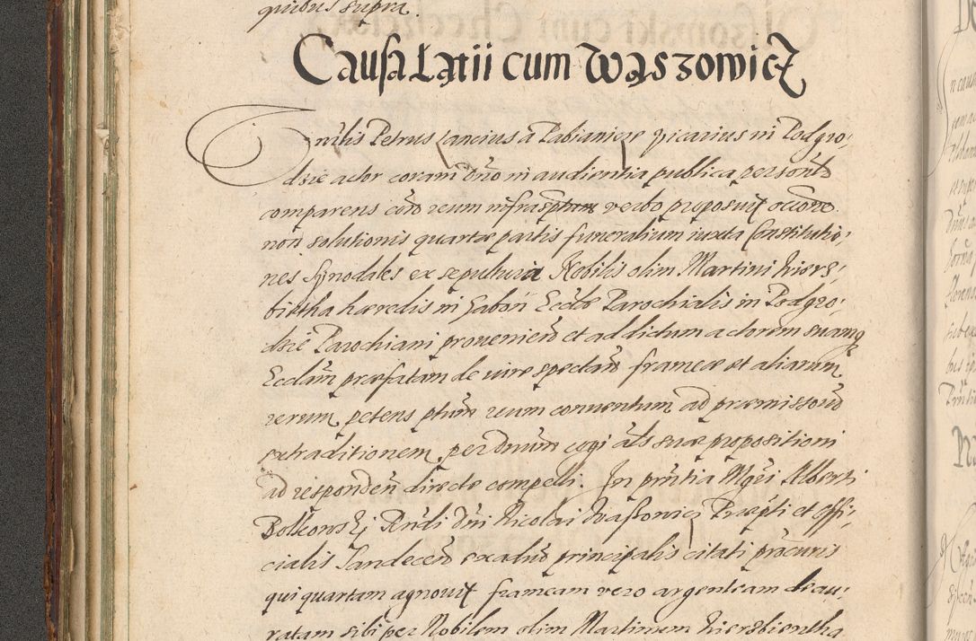 Zdjęcie nr 96 dla obiektu archiwalnego: Illustrissimo et Reverendissimo in Christo Patre Domino Domino Petro Tylicki Dei et Apostolice Sedis Gratia Episcopo Cracoviensis Duce Severiensis Acta actorum causarum sententiarum tam interloquutoriarum quam definitivarum decretorum obligationum, quietationum, recognitionum, constitutionum procuratorum etc. etc. coram Admodum Reverendo Domino Thoma Oborski I. V. Doctore Canonico Vicario in Spiritualibus et Officiali generali Cracoviensis in anno Domini Millesimo Sexcentessimo Decimoquarto Cuius Indictio duodecima Pontificus SS. D. N. D. Pauli Divina providentia Papae quinti Anno decimo foeliciter incipiunt