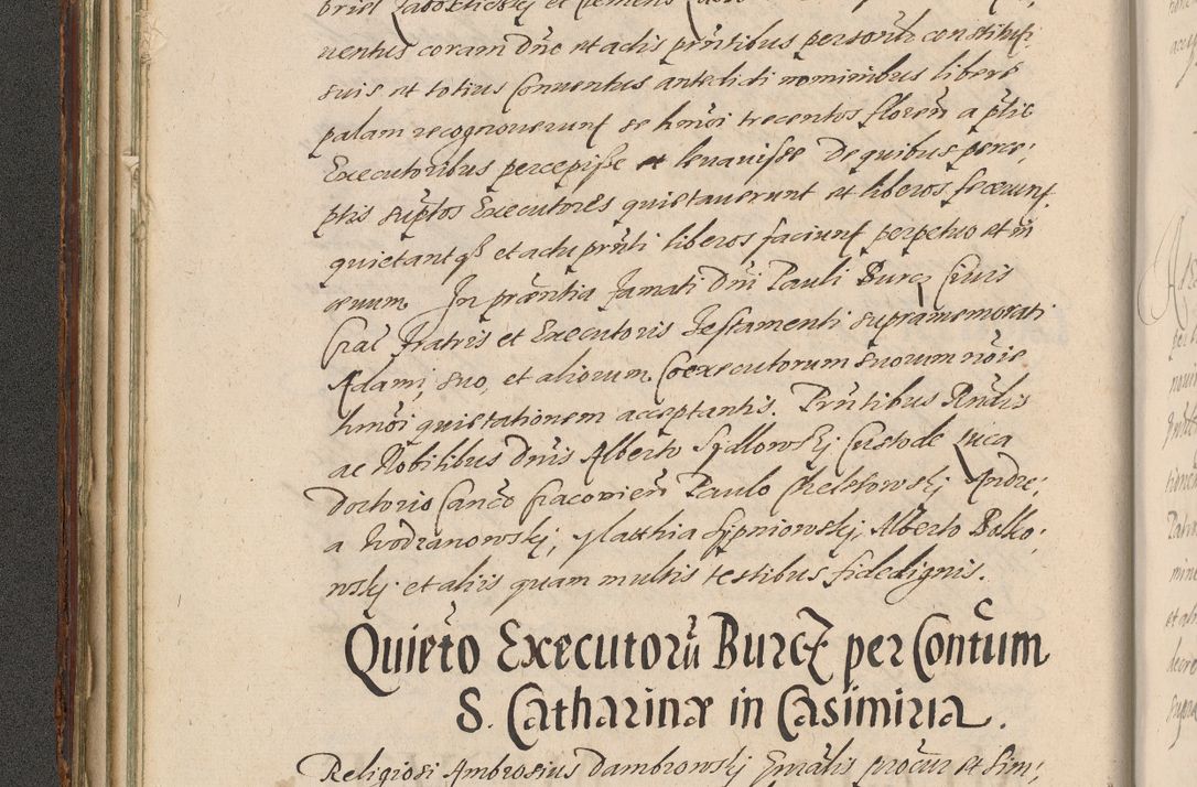 Zdjęcie nr 90 dla obiektu archiwalnego: Illustrissimo et Reverendissimo in Christo Patre Domino Domino Petro Tylicki Dei et Apostolice Sedis Gratia Episcopo Cracoviensis Duce Severiensis Acta actorum causarum sententiarum tam interloquutoriarum quam definitivarum decretorum obligationum, quietationum, recognitionum, constitutionum procuratorum etc. etc. coram Admodum Reverendo Domino Thoma Oborski I. V. Doctore Canonico Vicario in Spiritualibus et Officiali generali Cracoviensis in anno Domini Millesimo Sexcentessimo Decimoquarto Cuius Indictio duodecima Pontificus SS. D. N. D. Pauli Divina providentia Papae quinti Anno decimo foeliciter incipiunt