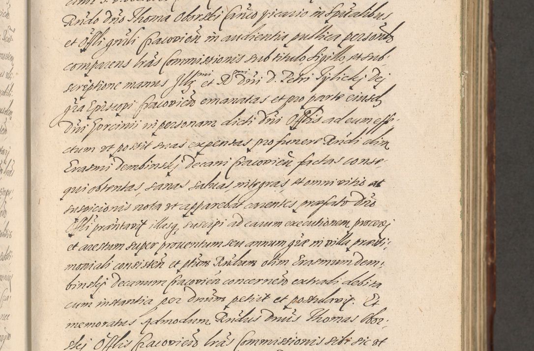 Zdjęcie nr 75 dla obiektu archiwalnego: Illustrissimo et Reverendissimo in Christo Patre Domino Domino Petro Tylicki Dei et Apostolice Sedis Gratia Episcopo Cracoviensis Duce Severiensis Acta actorum causarum sententiarum tam interloquutoriarum quam definitivarum decretorum obligationum, quietationum, recognitionum, constitutionum procuratorum etc. etc. coram Admodum Reverendo Domino Thoma Oborski I. V. Doctore Canonico Vicario in Spiritualibus et Officiali generali Cracoviensis in anno Domini Millesimo Sexcentessimo Decimoquarto Cuius Indictio duodecima Pontificus SS. D. N. D. Pauli Divina providentia Papae quinti Anno decimo foeliciter incipiunt