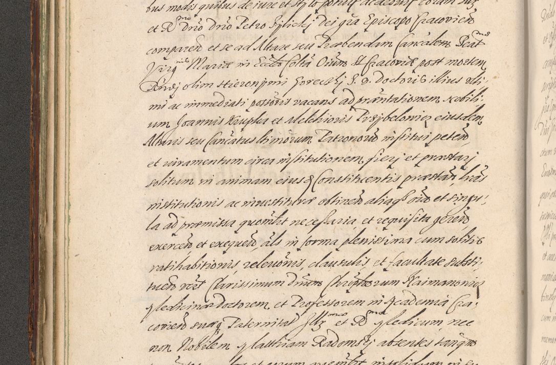 Zdjęcie nr 74 dla obiektu archiwalnego: Illustrissimo et Reverendissimo in Christo Patre Domino Domino Petro Tylicki Dei et Apostolice Sedis Gratia Episcopo Cracoviensis Duce Severiensis Acta actorum causarum sententiarum tam interloquutoriarum quam definitivarum decretorum obligationum, quietationum, recognitionum, constitutionum procuratorum etc. etc. coram Admodum Reverendo Domino Thoma Oborski I. V. Doctore Canonico Vicario in Spiritualibus et Officiali generali Cracoviensis in anno Domini Millesimo Sexcentessimo Decimoquarto Cuius Indictio duodecima Pontificus SS. D. N. D. Pauli Divina providentia Papae quinti Anno decimo foeliciter incipiunt