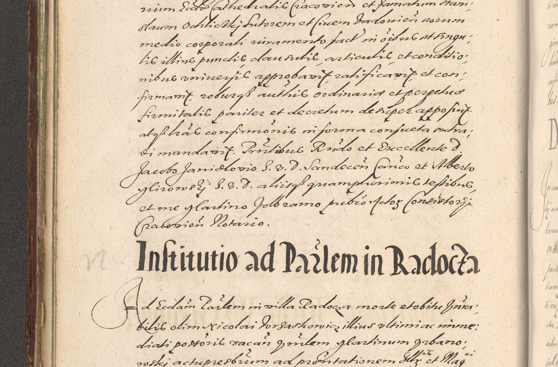 Zdjęcie nr 66 dla obiektu archiwalnego: Illustrissimo et Reverendissimo in Christo Patre Domino Domino Petro Tylicki Dei et Apostolice Sedis Gratia Episcopo Cracoviensis Duce Severiensis Acta actorum causarum sententiarum tam interloquutoriarum quam definitivarum decretorum obligationum, quietationum, recognitionum, constitutionum procuratorum etc. etc. coram Admodum Reverendo Domino Thoma Oborski I. V. Doctore Canonico Vicario in Spiritualibus et Officiali generali Cracoviensis in anno Domini Millesimo Sexcentessimo Decimoquarto Cuius Indictio duodecima Pontificus SS. D. N. D. Pauli Divina providentia Papae quinti Anno decimo foeliciter incipiunt