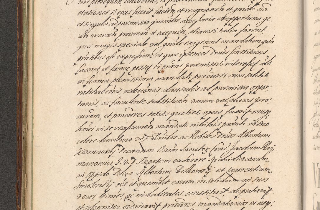 Zdjęcie nr 56 dla obiektu archiwalnego: Illustrissimo et Reverendissimo in Christo Patre Domino Domino Petro Tylicki Dei et Apostolice Sedis Gratia Episcopo Cracoviensis Duce Severiensis Acta actorum causarum sententiarum tam interloquutoriarum quam definitivarum decretorum obligationum, quietationum, recognitionum, constitutionum procuratorum etc. etc. coram Admodum Reverendo Domino Thoma Oborski I. V. Doctore Canonico Vicario in Spiritualibus et Officiali generali Cracoviensis in anno Domini Millesimo Sexcentessimo Decimoquarto Cuius Indictio duodecima Pontificus SS. D. N. D. Pauli Divina providentia Papae quinti Anno decimo foeliciter incipiunt