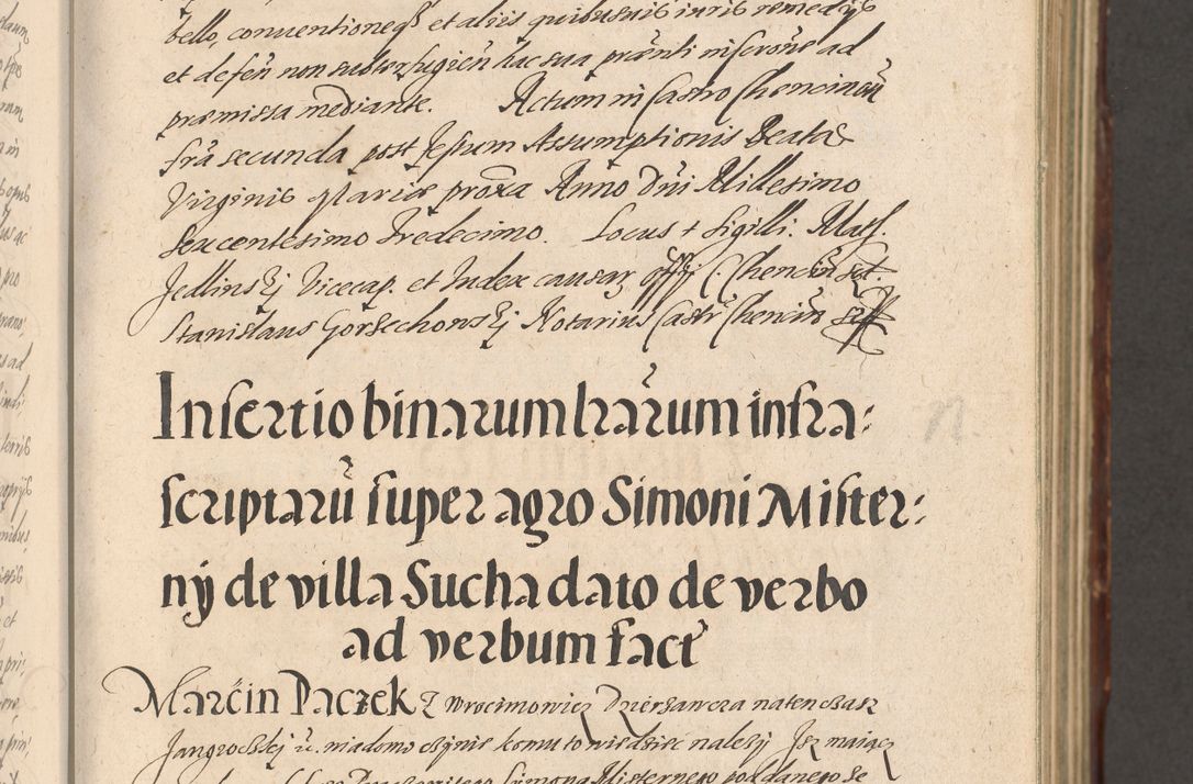 Zdjęcie nr 49 dla obiektu archiwalnego: Illustrissimo et Reverendissimo in Christo Patre Domino Domino Petro Tylicki Dei et Apostolice Sedis Gratia Episcopo Cracoviensis Duce Severiensis Acta actorum causarum sententiarum tam interloquutoriarum quam definitivarum decretorum obligationum, quietationum, recognitionum, constitutionum procuratorum etc. etc. coram Admodum Reverendo Domino Thoma Oborski I. V. Doctore Canonico Vicario in Spiritualibus et Officiali generali Cracoviensis in anno Domini Millesimo Sexcentessimo Decimoquarto Cuius Indictio duodecima Pontificus SS. D. N. D. Pauli Divina providentia Papae quinti Anno decimo foeliciter incipiunt