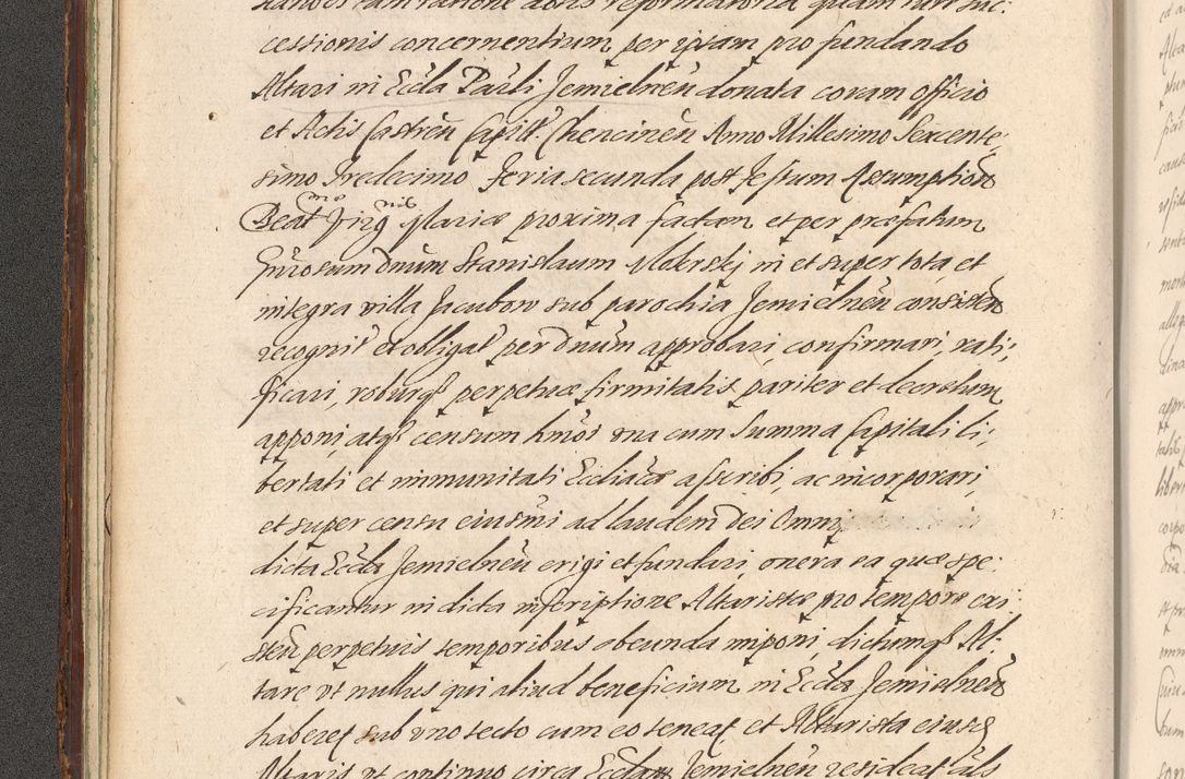 Zdjęcie nr 40 dla obiektu archiwalnego: Illustrissimo et Reverendissimo in Christo Patre Domino Domino Petro Tylicki Dei et Apostolice Sedis Gratia Episcopo Cracoviensis Duce Severiensis Acta actorum causarum sententiarum tam interloquutoriarum quam definitivarum decretorum obligationum, quietationum, recognitionum, constitutionum procuratorum etc. etc. coram Admodum Reverendo Domino Thoma Oborski I. V. Doctore Canonico Vicario in Spiritualibus et Officiali generali Cracoviensis in anno Domini Millesimo Sexcentessimo Decimoquarto Cuius Indictio duodecima Pontificus SS. D. N. D. Pauli Divina providentia Papae quinti Anno decimo foeliciter incipiunt