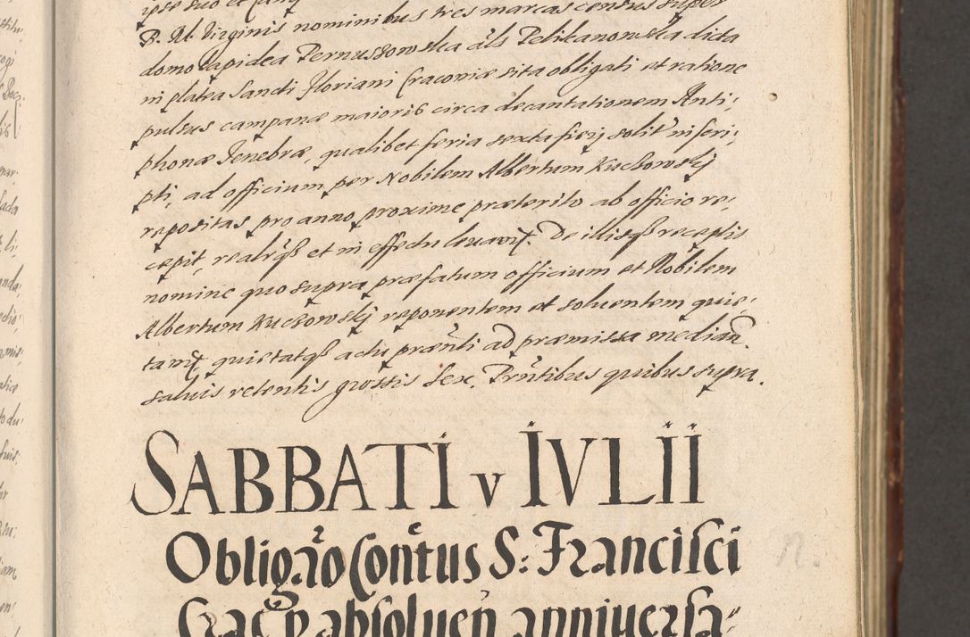 Zdjęcie nr 29 dla obiektu archiwalnego: Illustrissimo et Reverendissimo in Christo Patre Domino Domino Petro Tylicki Dei et Apostolice Sedis Gratia Episcopo Cracoviensis Duce Severiensis Acta actorum causarum sententiarum tam interloquutoriarum quam definitivarum decretorum obligationum, quietationum, recognitionum, constitutionum procuratorum etc. etc. coram Admodum Reverendo Domino Thoma Oborski I. V. Doctore Canonico Vicario in Spiritualibus et Officiali generali Cracoviensis in anno Domini Millesimo Sexcentessimo Decimoquarto Cuius Indictio duodecima Pontificus SS. D. N. D. Pauli Divina providentia Papae quinti Anno decimo foeliciter incipiunt