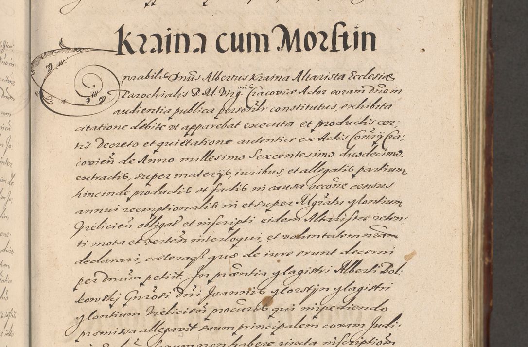 Zdjęcie nr 25 dla obiektu archiwalnego: Illustrissimo et Reverendissimo in Christo Patre Domino Domino Petro Tylicki Dei et Apostolice Sedis Gratia Episcopo Cracoviensis Duce Severiensis Acta actorum causarum sententiarum tam interloquutoriarum quam definitivarum decretorum obligationum, quietationum, recognitionum, constitutionum procuratorum etc. etc. coram Admodum Reverendo Domino Thoma Oborski I. V. Doctore Canonico Vicario in Spiritualibus et Officiali generali Cracoviensis in anno Domini Millesimo Sexcentessimo Decimoquarto Cuius Indictio duodecima Pontificus SS. D. N. D. Pauli Divina providentia Papae quinti Anno decimo foeliciter incipiunt
