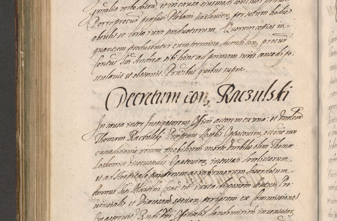 Zdjęcie nr 774 dla obiektu archiwalnego: Illustrissimo et Reverendissimo in Christo Patre Domino Domino Petro Tylicki Dei et Apostolice Sedis Gratia Episcopo Cracoviensis Duce Severiensis Acta actorum causarum sententiarum tam interloquutoriarum quam definitivarum decretorum obligationum, quietationum, recognitionum, constitutionum procuratorum etc. etc. coram Admodum Reverendo Domino Thoma Oborski I. V. Doctore Canonico Vicario in Spiritualibus et Officiali generali Cracoviensis in anno Domini Millesimo Sexcentessimo Decimoquarto Cuius Indictio duodecima Pontificus SS. D. N. D. Pauli Divina providentia Papae quinti Anno decimo foeliciter incipiunt