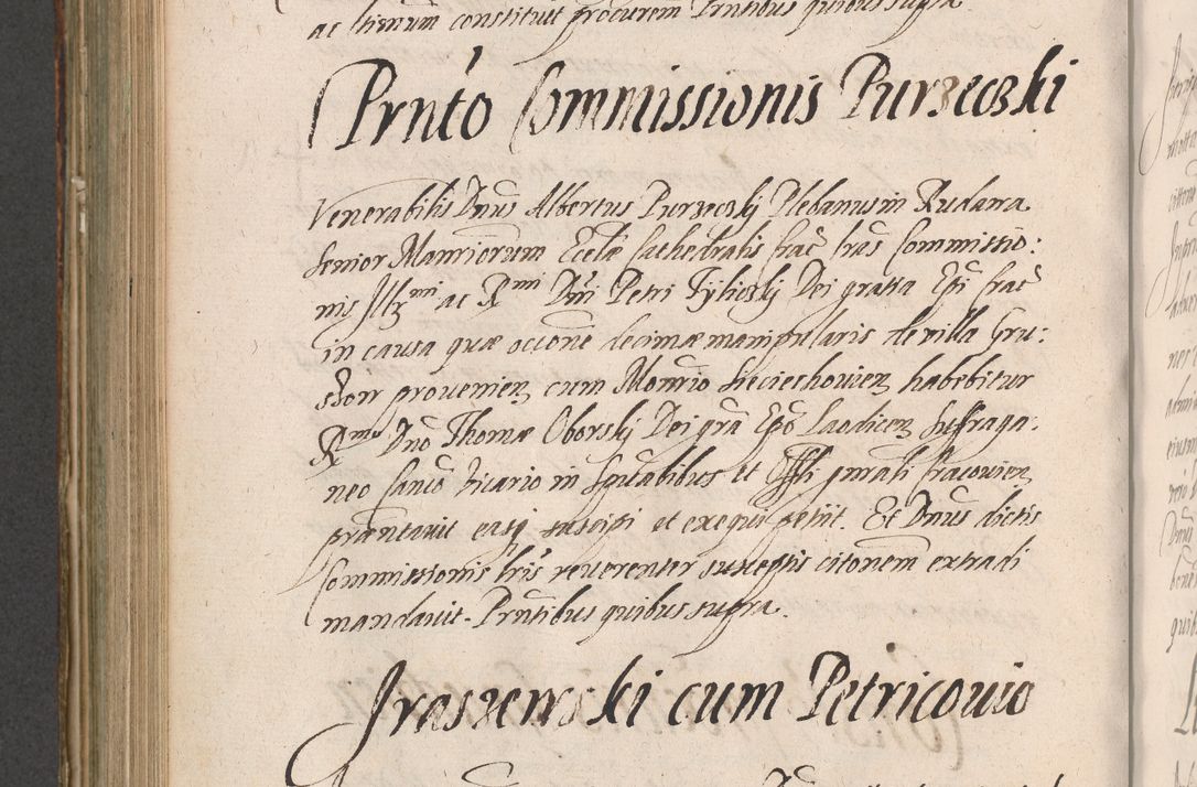 Zdjęcie nr 738 dla obiektu archiwalnego: Illustrissimo et Reverendissimo in Christo Patre Domino Domino Petro Tylicki Dei et Apostolice Sedis Gratia Episcopo Cracoviensis Duce Severiensis Acta actorum causarum sententiarum tam interloquutoriarum quam definitivarum decretorum obligationum, quietationum, recognitionum, constitutionum procuratorum etc. etc. coram Admodum Reverendo Domino Thoma Oborski I. V. Doctore Canonico Vicario in Spiritualibus et Officiali generali Cracoviensis in anno Domini Millesimo Sexcentessimo Decimoquarto Cuius Indictio duodecima Pontificus SS. D. N. D. Pauli Divina providentia Papae quinti Anno decimo foeliciter incipiunt