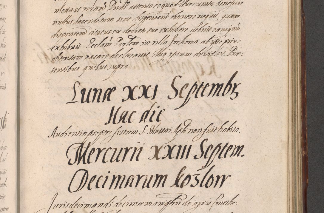 Zdjęcie nr 727 dla obiektu archiwalnego: Illustrissimo et Reverendissimo in Christo Patre Domino Domino Petro Tylicki Dei et Apostolice Sedis Gratia Episcopo Cracoviensis Duce Severiensis Acta actorum causarum sententiarum tam interloquutoriarum quam definitivarum decretorum obligationum, quietationum, recognitionum, constitutionum procuratorum etc. etc. coram Admodum Reverendo Domino Thoma Oborski I. V. Doctore Canonico Vicario in Spiritualibus et Officiali generali Cracoviensis in anno Domini Millesimo Sexcentessimo Decimoquarto Cuius Indictio duodecima Pontificus SS. D. N. D. Pauli Divina providentia Papae quinti Anno decimo foeliciter incipiunt