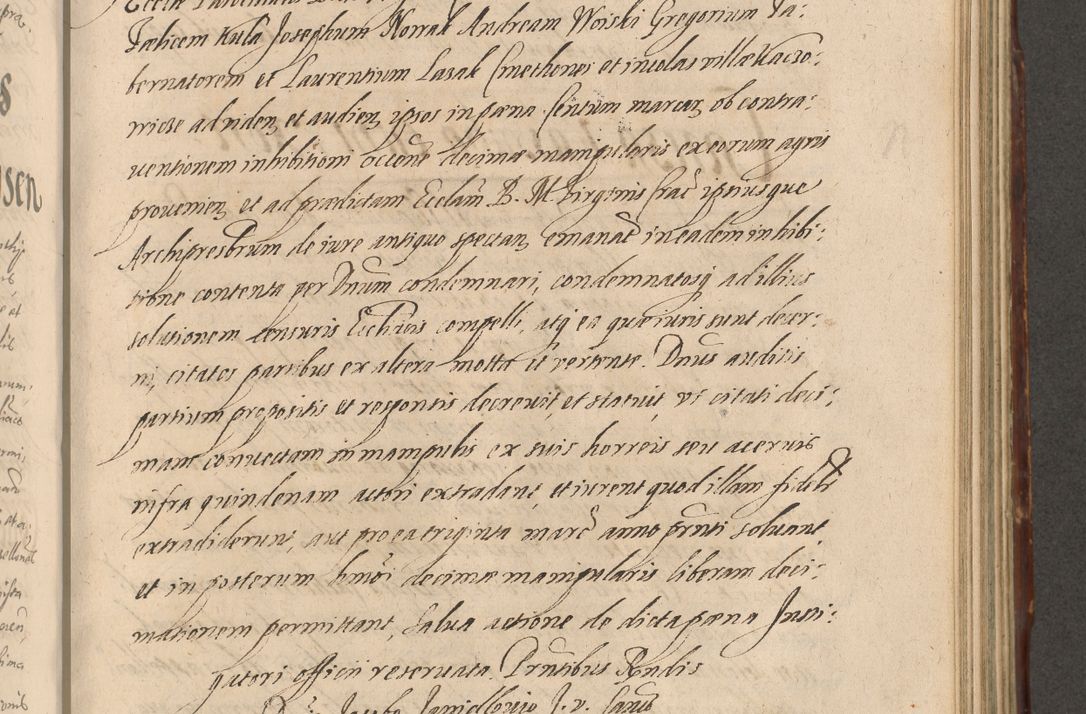 Zdjęcie nr 693 dla obiektu archiwalnego: Illustrissimo et Reverendissimo in Christo Patre Domino Domino Petro Tylicki Dei et Apostolice Sedis Gratia Episcopo Cracoviensis Duce Severiensis Acta actorum causarum sententiarum tam interloquutoriarum quam definitivarum decretorum obligationum, quietationum, recognitionum, constitutionum procuratorum etc. etc. coram Admodum Reverendo Domino Thoma Oborski I. V. Doctore Canonico Vicario in Spiritualibus et Officiali generali Cracoviensis in anno Domini Millesimo Sexcentessimo Decimoquarto Cuius Indictio duodecima Pontificus SS. D. N. D. Pauli Divina providentia Papae quinti Anno decimo foeliciter incipiunt