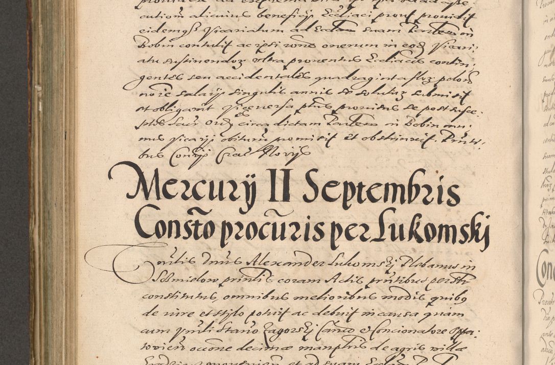 Zdjęcie nr 690 dla obiektu archiwalnego: Illustrissimo et Reverendissimo in Christo Patre Domino Domino Petro Tylicki Dei et Apostolice Sedis Gratia Episcopo Cracoviensis Duce Severiensis Acta actorum causarum sententiarum tam interloquutoriarum quam definitivarum decretorum obligationum, quietationum, recognitionum, constitutionum procuratorum etc. etc. coram Admodum Reverendo Domino Thoma Oborski I. V. Doctore Canonico Vicario in Spiritualibus et Officiali generali Cracoviensis in anno Domini Millesimo Sexcentessimo Decimoquarto Cuius Indictio duodecima Pontificus SS. D. N. D. Pauli Divina providentia Papae quinti Anno decimo foeliciter incipiunt