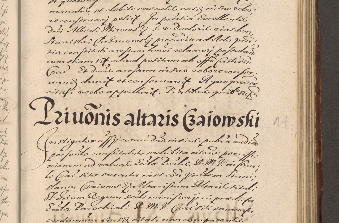 Zdjęcie nr 671 dla obiektu archiwalnego: Illustrissimo et Reverendissimo in Christo Patre Domino Domino Petro Tylicki Dei et Apostolice Sedis Gratia Episcopo Cracoviensis Duce Severiensis Acta actorum causarum sententiarum tam interloquutoriarum quam definitivarum decretorum obligationum, quietationum, recognitionum, constitutionum procuratorum etc. etc. coram Admodum Reverendo Domino Thoma Oborski I. V. Doctore Canonico Vicario in Spiritualibus et Officiali generali Cracoviensis in anno Domini Millesimo Sexcentessimo Decimoquarto Cuius Indictio duodecima Pontificus SS. D. N. D. Pauli Divina providentia Papae quinti Anno decimo foeliciter incipiunt