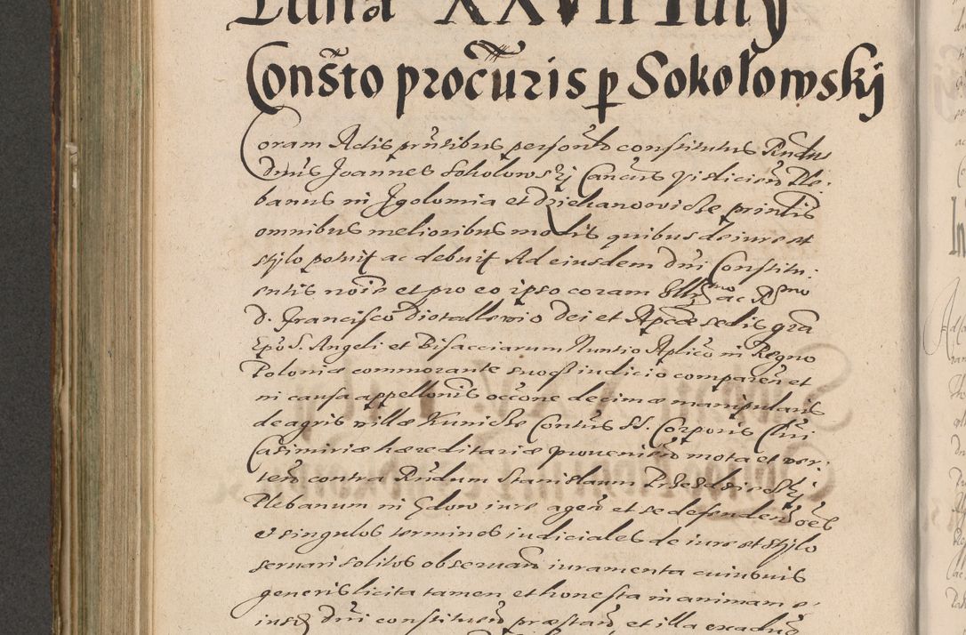 Zdjęcie nr 626 dla obiektu archiwalnego: Illustrissimo et Reverendissimo in Christo Patre Domino Domino Petro Tylicki Dei et Apostolice Sedis Gratia Episcopo Cracoviensis Duce Severiensis Acta actorum causarum sententiarum tam interloquutoriarum quam definitivarum decretorum obligationum, quietationum, recognitionum, constitutionum procuratorum etc. etc. coram Admodum Reverendo Domino Thoma Oborski I. V. Doctore Canonico Vicario in Spiritualibus et Officiali generali Cracoviensis in anno Domini Millesimo Sexcentessimo Decimoquarto Cuius Indictio duodecima Pontificus SS. D. N. D. Pauli Divina providentia Papae quinti Anno decimo foeliciter incipiunt
