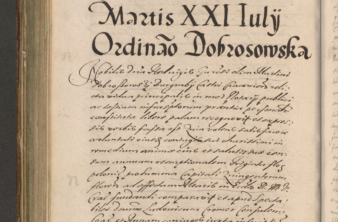 Zdjęcie nr 614 dla obiektu archiwalnego: Illustrissimo et Reverendissimo in Christo Patre Domino Domino Petro Tylicki Dei et Apostolice Sedis Gratia Episcopo Cracoviensis Duce Severiensis Acta actorum causarum sententiarum tam interloquutoriarum quam definitivarum decretorum obligationum, quietationum, recognitionum, constitutionum procuratorum etc. etc. coram Admodum Reverendo Domino Thoma Oborski I. V. Doctore Canonico Vicario in Spiritualibus et Officiali generali Cracoviensis in anno Domini Millesimo Sexcentessimo Decimoquarto Cuius Indictio duodecima Pontificus SS. D. N. D. Pauli Divina providentia Papae quinti Anno decimo foeliciter incipiunt