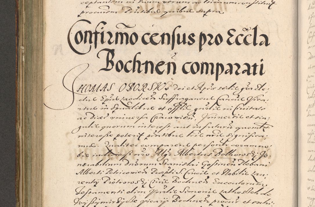 Zdjęcie nr 594 dla obiektu archiwalnego: Illustrissimo et Reverendissimo in Christo Patre Domino Domino Petro Tylicki Dei et Apostolice Sedis Gratia Episcopo Cracoviensis Duce Severiensis Acta actorum causarum sententiarum tam interloquutoriarum quam definitivarum decretorum obligationum, quietationum, recognitionum, constitutionum procuratorum etc. etc. coram Admodum Reverendo Domino Thoma Oborski I. V. Doctore Canonico Vicario in Spiritualibus et Officiali generali Cracoviensis in anno Domini Millesimo Sexcentessimo Decimoquarto Cuius Indictio duodecima Pontificus SS. D. N. D. Pauli Divina providentia Papae quinti Anno decimo foeliciter incipiunt